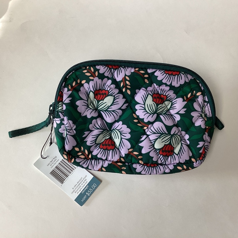 Vera Bradley Mini Belt Bag Lotus Sea Moss 7 x 5